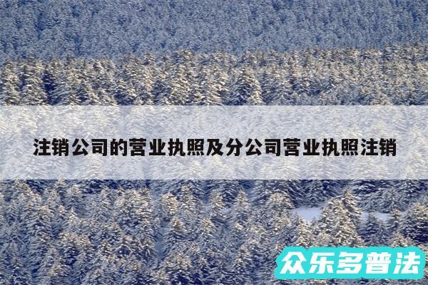 注销公司的营业执照及分公司营业执照注销