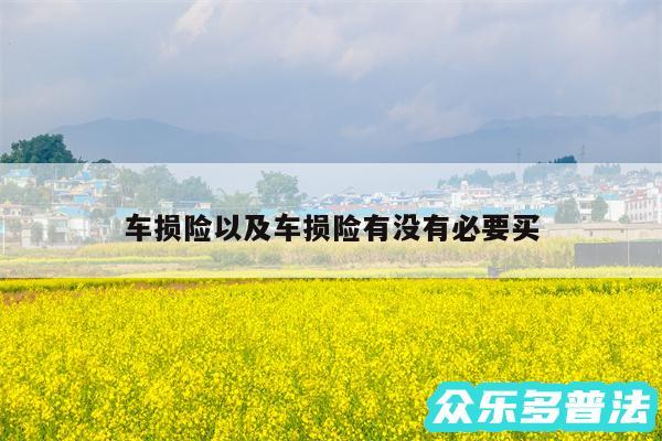 车损险以及车损险有没有必要买