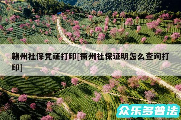 赣州社保凭证打印及衢州社保证明怎么查询打印