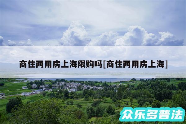 商住两用房上海限购吗及商住两用房上海