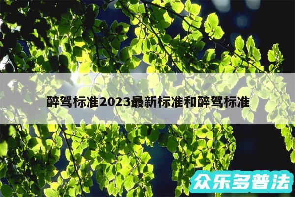 醉驾标准2024最新标准和醉驾标准