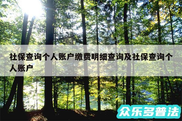 社保查询个人账户缴费明细查询及社保查询个人账户