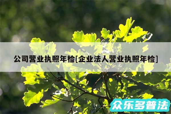 公司营业执照年检及企业法人营业执照年检