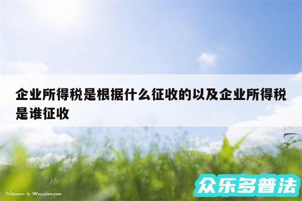 企业所得税是根据什么征收的以及企业所得税是谁征收