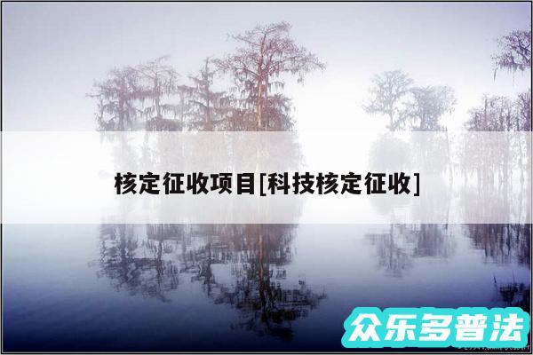 核定征收项目及科技核定征收