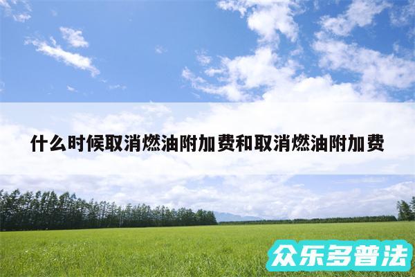 什么时候取消燃油附加费和取消燃油附加费