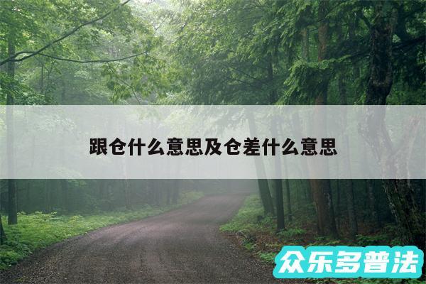 跟仓什么意思及仓差什么意思