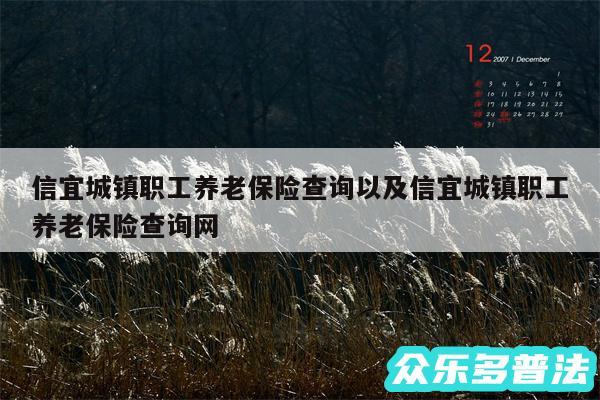 信宜城镇职工养老保险查询以及信宜城镇职工养老保险查询网