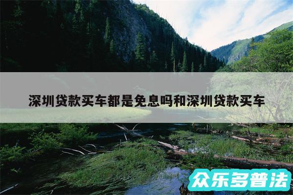 深圳贷款买车都是免息吗和深圳贷款买车