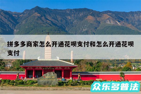 拼多多商家怎么开通花呗支付和怎么开通花呗支付
