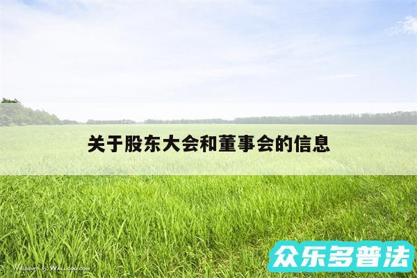 关于股东大会和董事会的信息