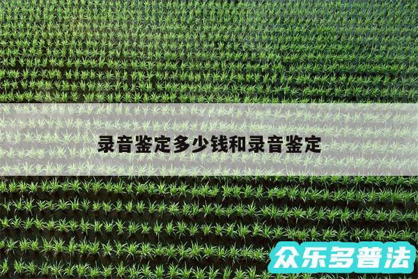 录音鉴定多少钱和录音鉴定
