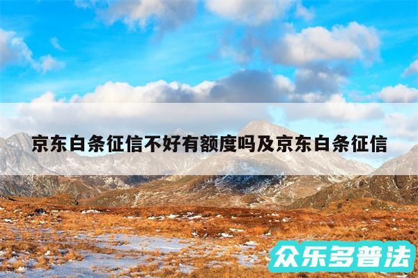 京东白条征信不好有额度吗及京东白条征信