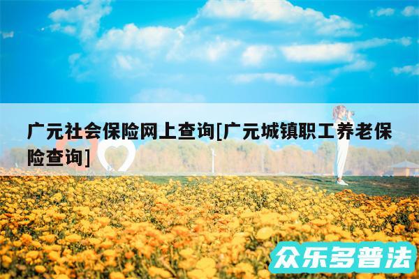 广元社会保险网上查询及广元城镇职工养老保险查询