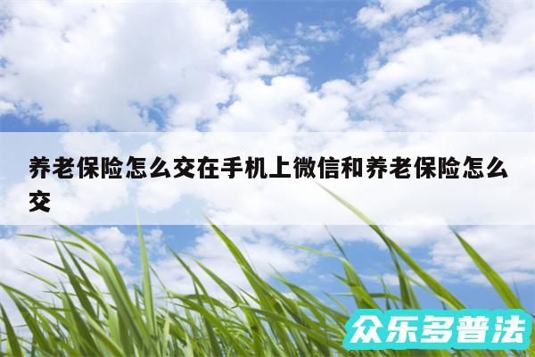 养老保险怎么交在手机上微信和养老保险怎么交