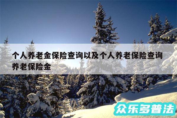个人养老金保险查询以及个人养老保险查询 养老保险金