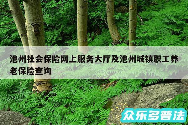 池州社会保险网上服务大厅及池州城镇职工养老保险查询