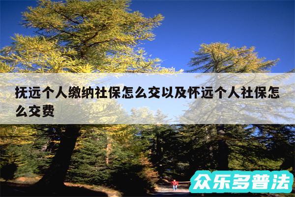抚远个人缴纳社保怎么交以及怀远个人社保怎么交费