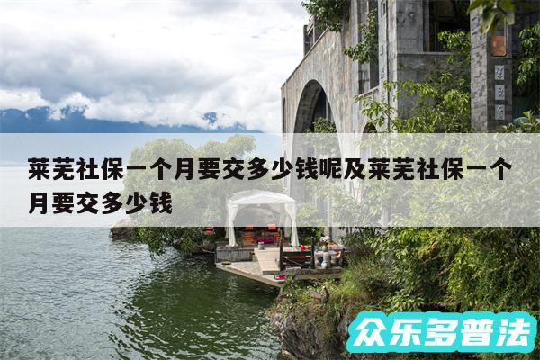 莱芜社保一个月要交多少钱呢及莱芜社保一个月要交多少钱