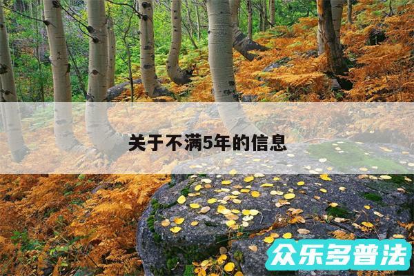 关于不满5年的信息