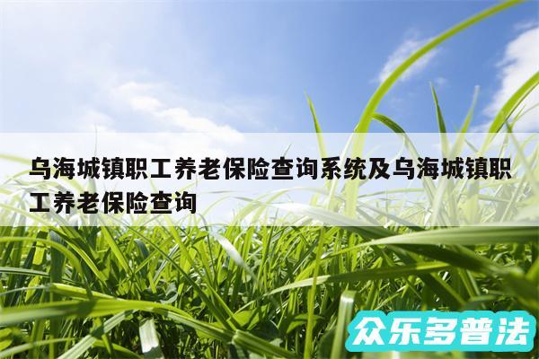 乌海城镇职工养老保险查询系统及乌海城镇职工养老保险查询