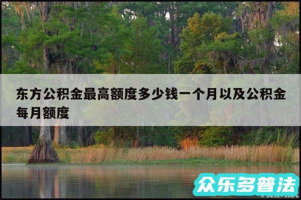 东方公积金最高额度多少钱一个月以及公积金每月额度