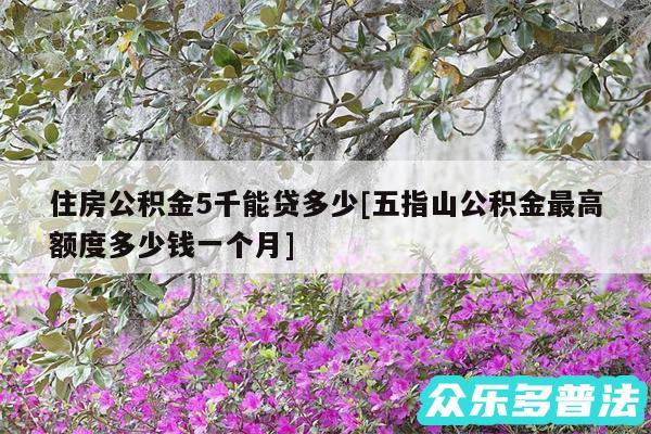 住房公积金5千能贷多少及五指山公积金最高额度多少钱一个月