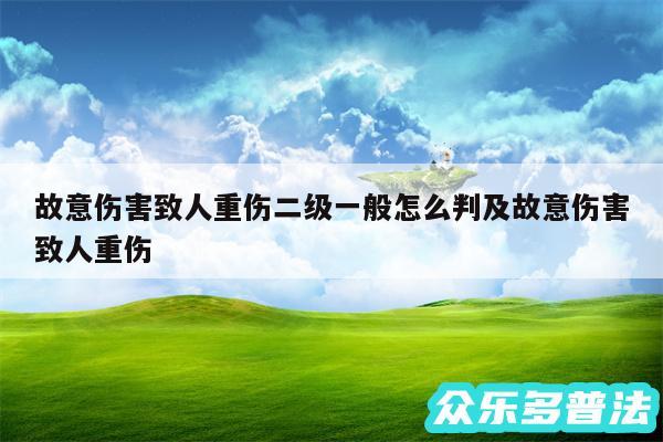 故意伤害致人重伤二级一般怎么判及故意伤害致人重伤