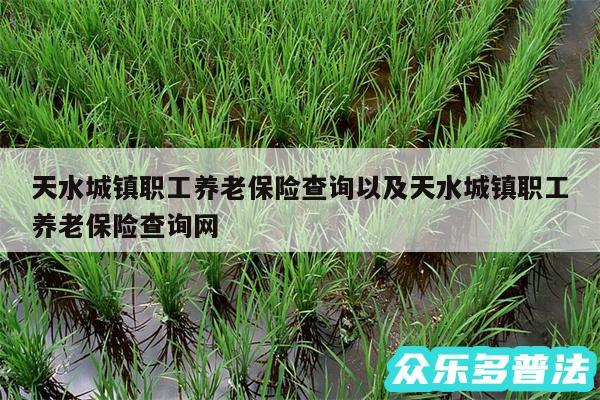 天水城镇职工养老保险查询以及天水城镇职工养老保险查询网