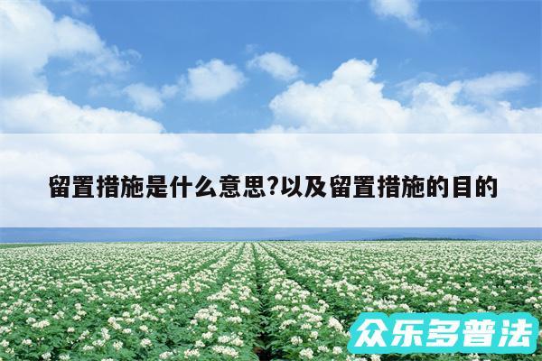 留置措施是什么意思?以及留置措施的目的