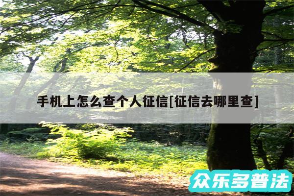 手机上怎么查个人征信及征信去哪里查