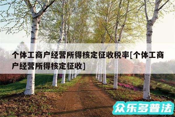 个体工商户经营所得核定征收税率及个体工商户经营所得核定征收