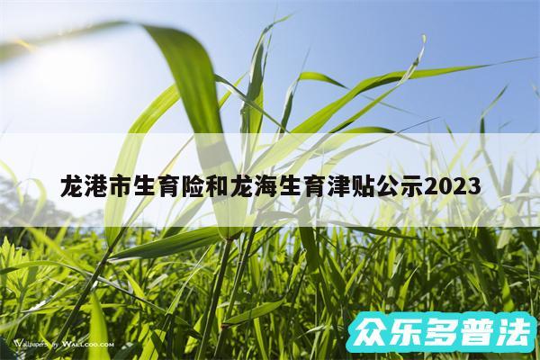 龙港市生育险和龙海生育津贴公示2024