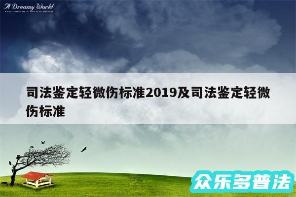 司法鉴定轻微伤标准2019及司法鉴定轻微伤标准