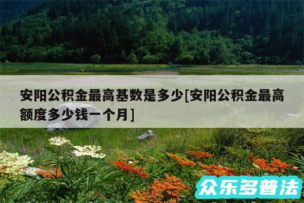 安阳公积金最高基数是多少及安阳公积金最高额度多少钱一个月