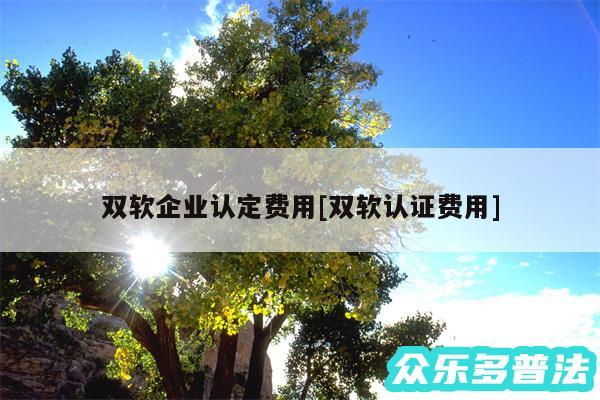 双软企业认定费用及双软认证费用