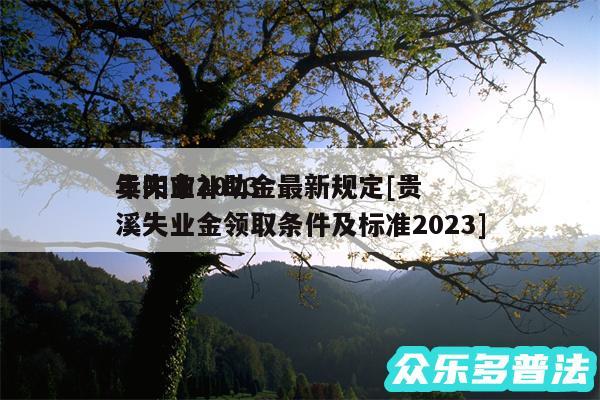 贵阳市2024
年失业补助金最新规定及贵溪失业金领取条件及标准2024