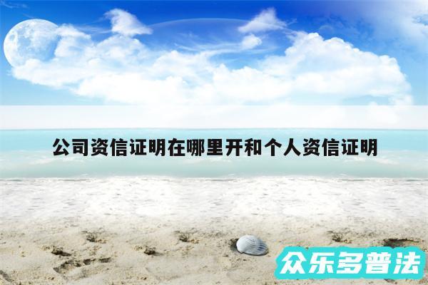 公司资信证明在哪里开和个人资信证明