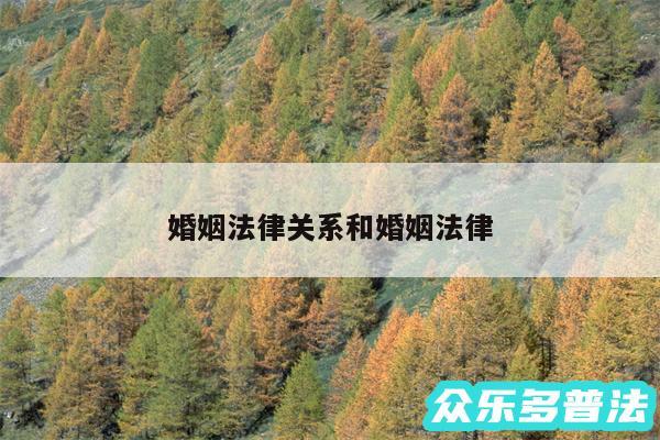 婚姻法律关系和婚姻法律