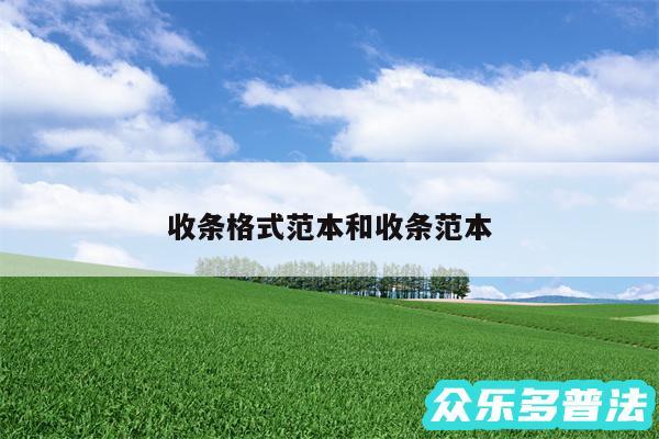收条格式范本和收条范本