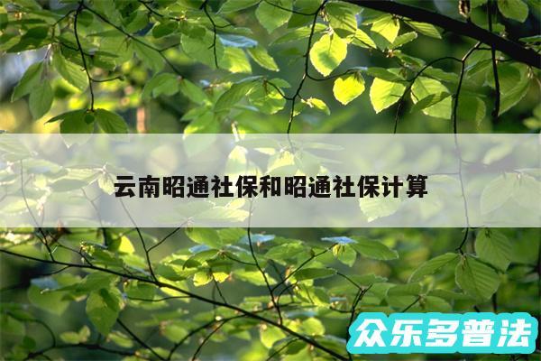 云南昭通社保和昭通社保计算