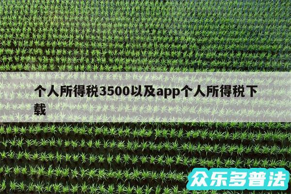 个人所得税3500以及app个人所得税下载