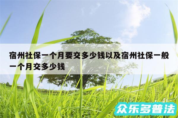 宿州社保一个月要交多少钱以及宿州社保一般一个月交多少钱