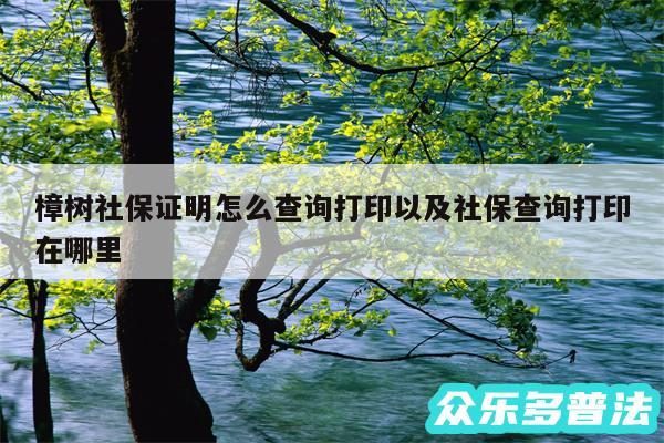 樟树社保证明怎么查询打印以及社保查询打印在哪里