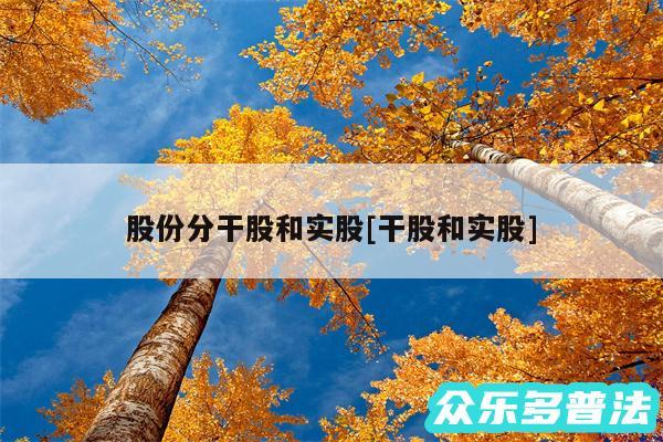 股份分干股和实股及干股和实股