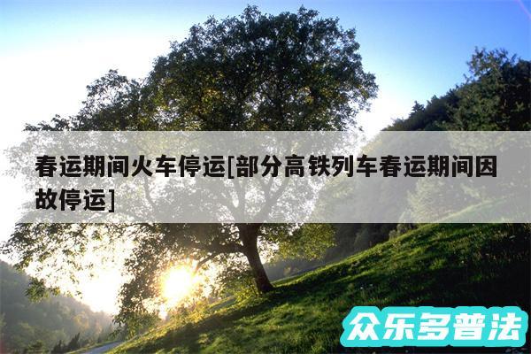 春运期间火车停运及部分高铁列车春运期间因故停运