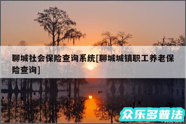 聊城社会保险查询系统及聊城城镇职工养老保险查询