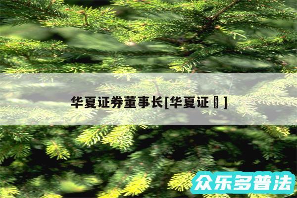 华夏证券董事长及华夏证劵