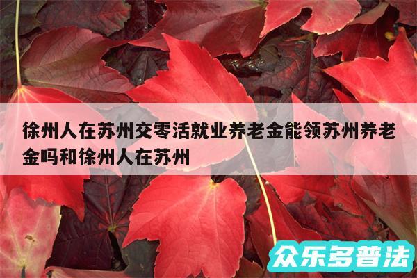 徐州人在苏州交零活就业养老金能领苏州养老金吗和徐州人在苏州