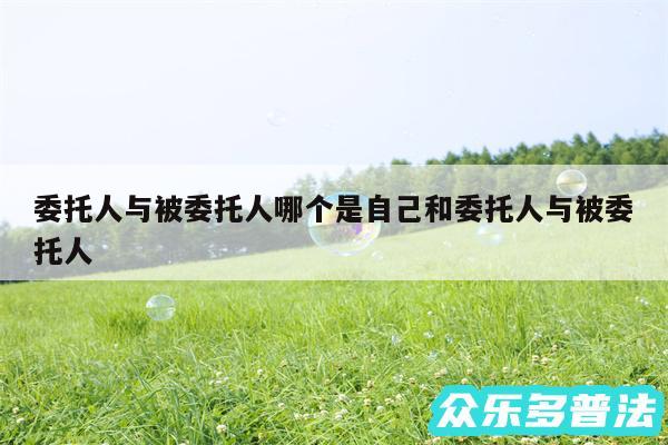 委托人与被委托人哪个是自己和委托人与被委托人